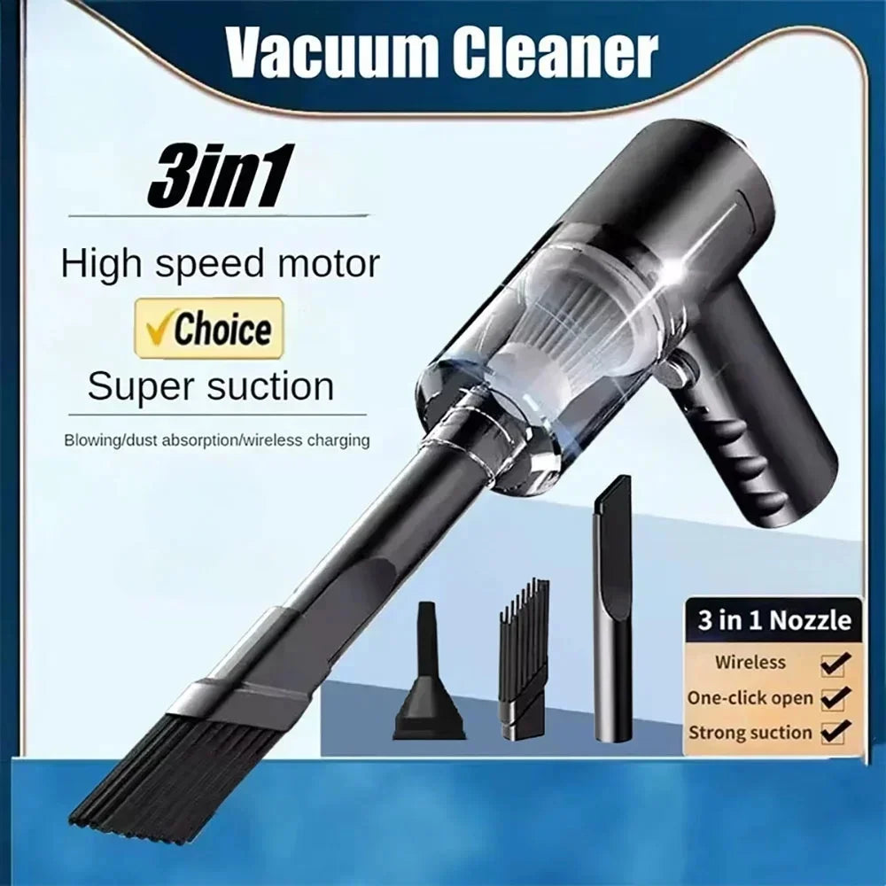 3-in-1 Portable USB Vacuum Cleaner – Suction & Blower for Home & Car