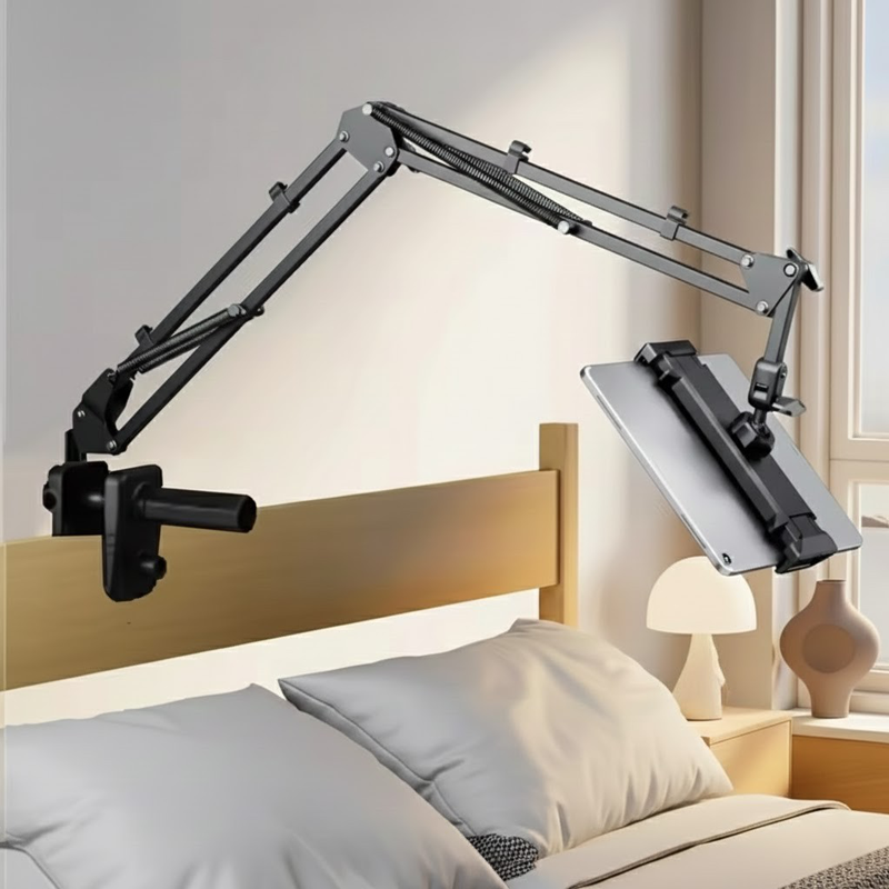 Adjustable Rotating Tablet & Phone Stand for Bed – Fits iPad, Samsung, Xiaomi