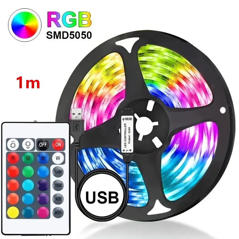 Smart RGB LED Strip Lights 5050 – Bluetooth, Music Sync, Remote Control