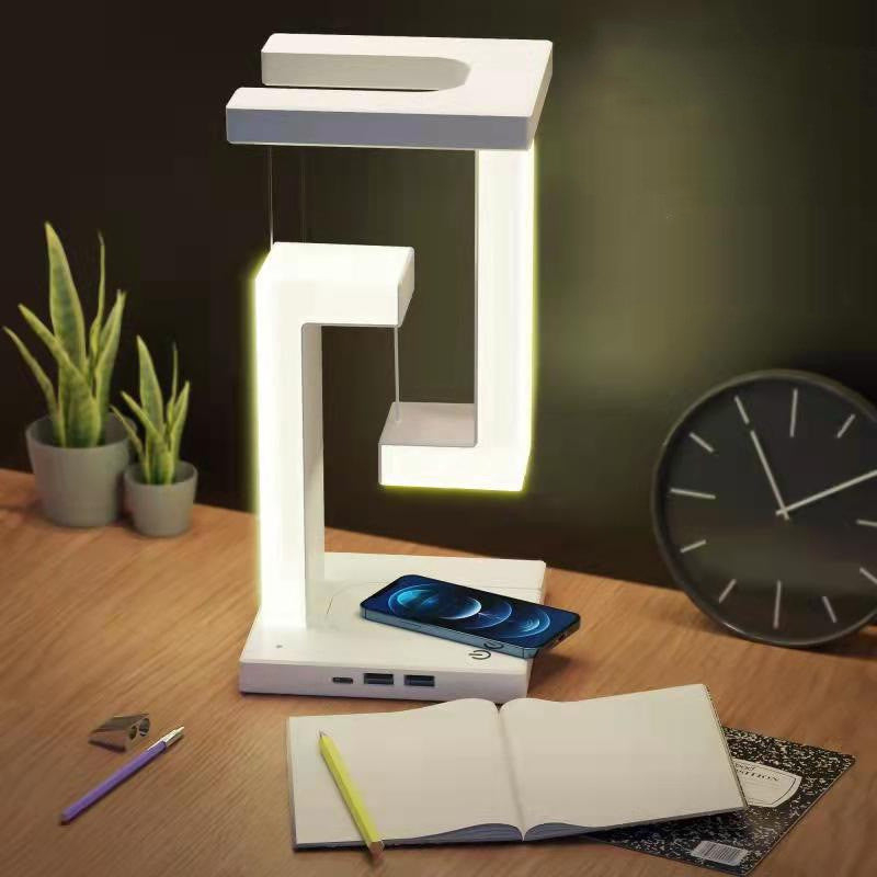 Floating Wireless Charging Table Lamp – Creative Balance Lamp for Home & Bedroom